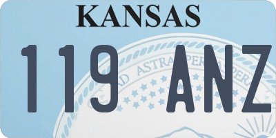 KS license plate 119ANZ