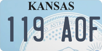 KS license plate 119AOF