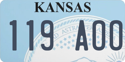 KS license plate 119AOO