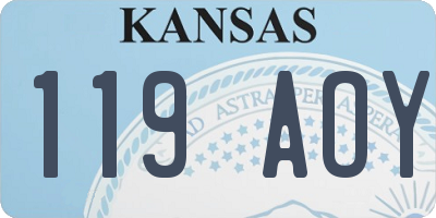 KS license plate 119AOY