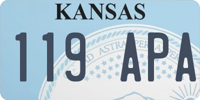 KS license plate 119APA