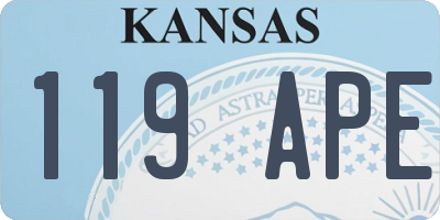 KS license plate 119APE