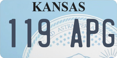 KS license plate 119APG
