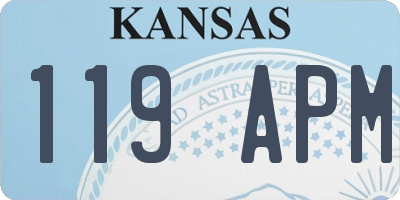 KS license plate 119APM