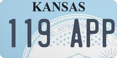 KS license plate 119APP