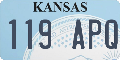 KS license plate 119APQ