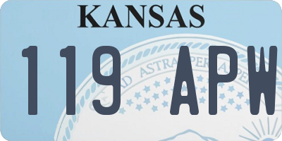 KS license plate 119APW