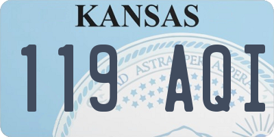 KS license plate 119AQI