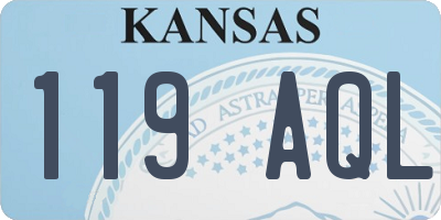 KS license plate 119AQL