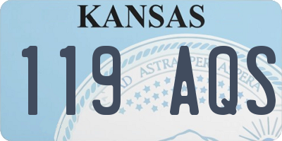 KS license plate 119AQS