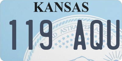 KS license plate 119AQU
