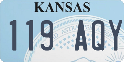 KS license plate 119AQY