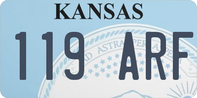 KS license plate 119ARF