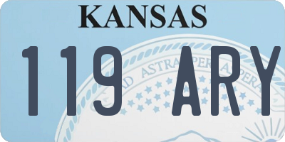 KS license plate 119ARY