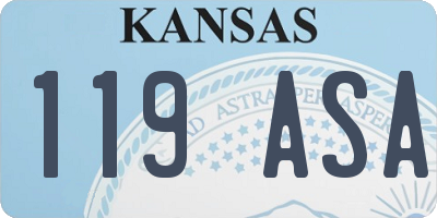 KS license plate 119ASA