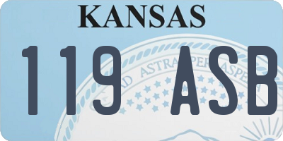 KS license plate 119ASB