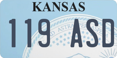KS license plate 119ASD