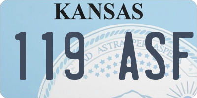 KS license plate 119ASF