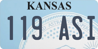 KS license plate 119ASI