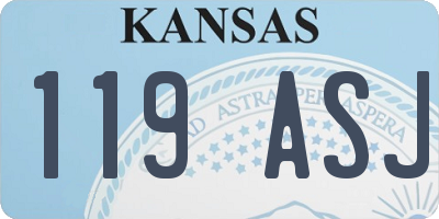 KS license plate 119ASJ