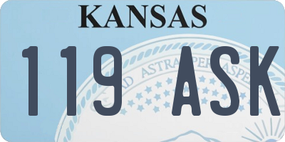 KS license plate 119ASK