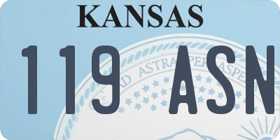 KS license plate 119ASN