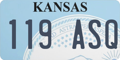 KS license plate 119ASQ