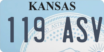 KS license plate 119ASV