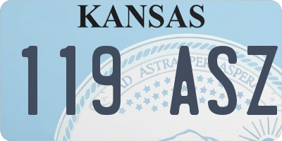 KS license plate 119ASZ