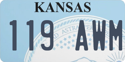 KS license plate 119AWM