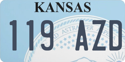 KS license plate 119AZD