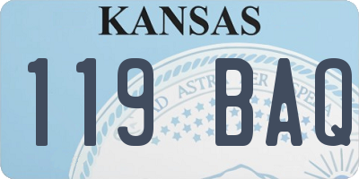 KS license plate 119BAQ