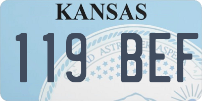 KS license plate 119BEF