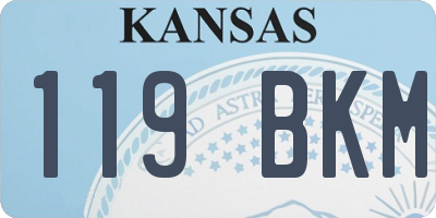 KS license plate 119BKM