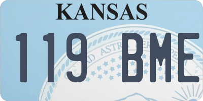 KS license plate 119BME