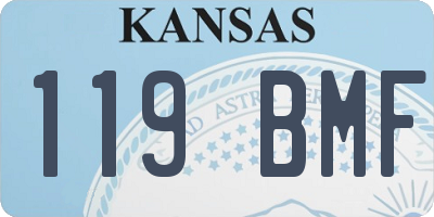 KS license plate 119BMF