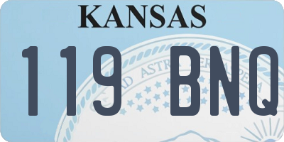 KS license plate 119BNQ