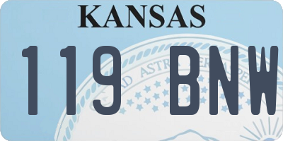 KS license plate 119BNW