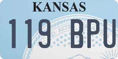 KS license plate 119BPU