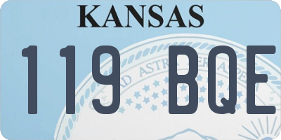 KS license plate 119BQE