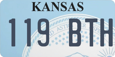 KS license plate 119BTH