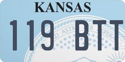 KS license plate 119BTT