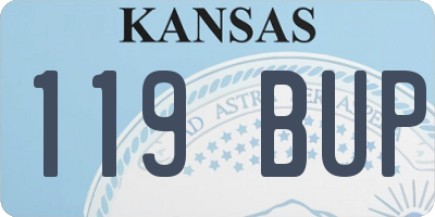 KS license plate 119BUP