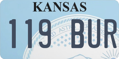 KS license plate 119BUR