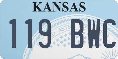KS license plate 119BWC