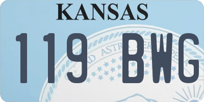 KS license plate 119BWG