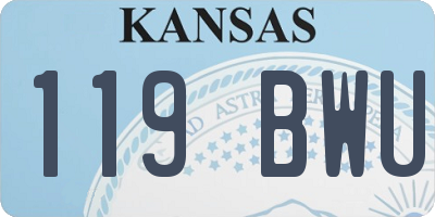 KS license plate 119BWU