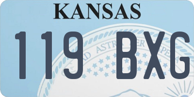 KS license plate 119BXG
