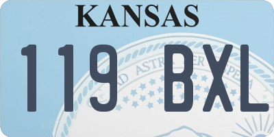KS license plate 119BXL