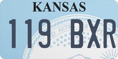 KS license plate 119BXR